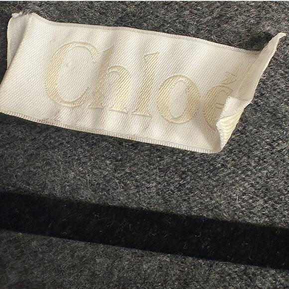 Chloe Grey Cashmere Knit Oversized Sweater Dress - Picture 3 of 5